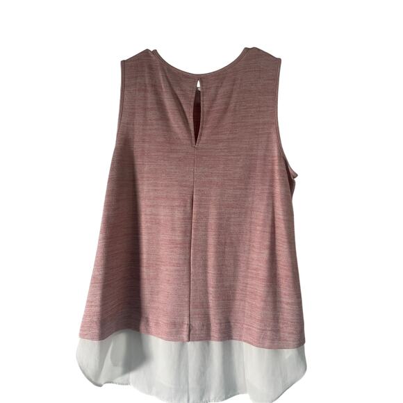 Banana Republic Sleeveless Layered Look Tank – Pink/White – Size M - Picture 2 of 6